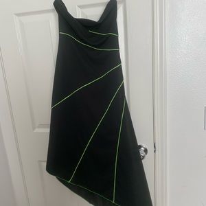 I am selling this black dress with green stripes.